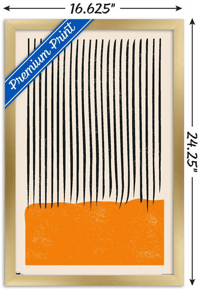 Geometric - Orange Wall Poster, 14.725" x 22.375", Framed