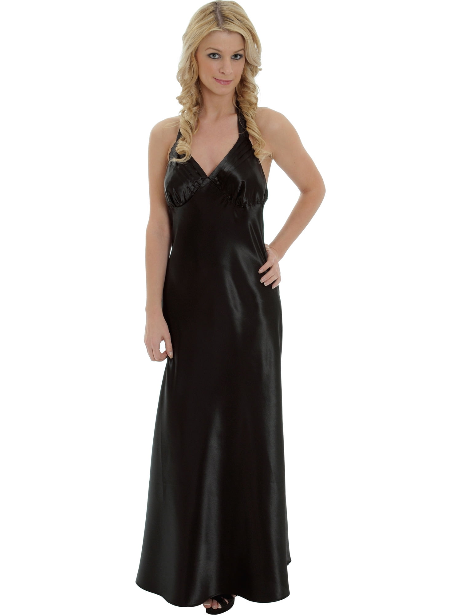 black halter gown