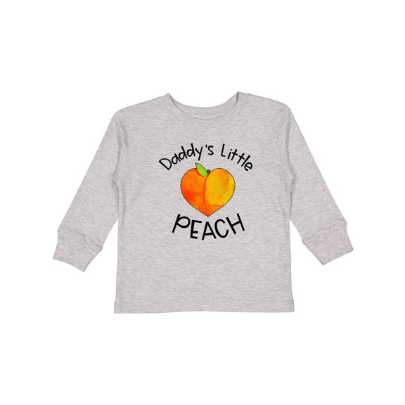 Inktastic Daddy's Little Peach Cute Peach Heart Boys or Girls Long Sleeve Toddler T-Shirt