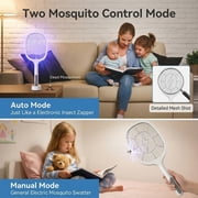 Electric Fly Swatter Racket, 4000V Bug Zapper Racket Rechargeable Fly Zapper Dual Modes Mosquito Swatter Portable with Purple Light & 3-Layer Safety Nets for Indoor & Outdoor, 1 Pack