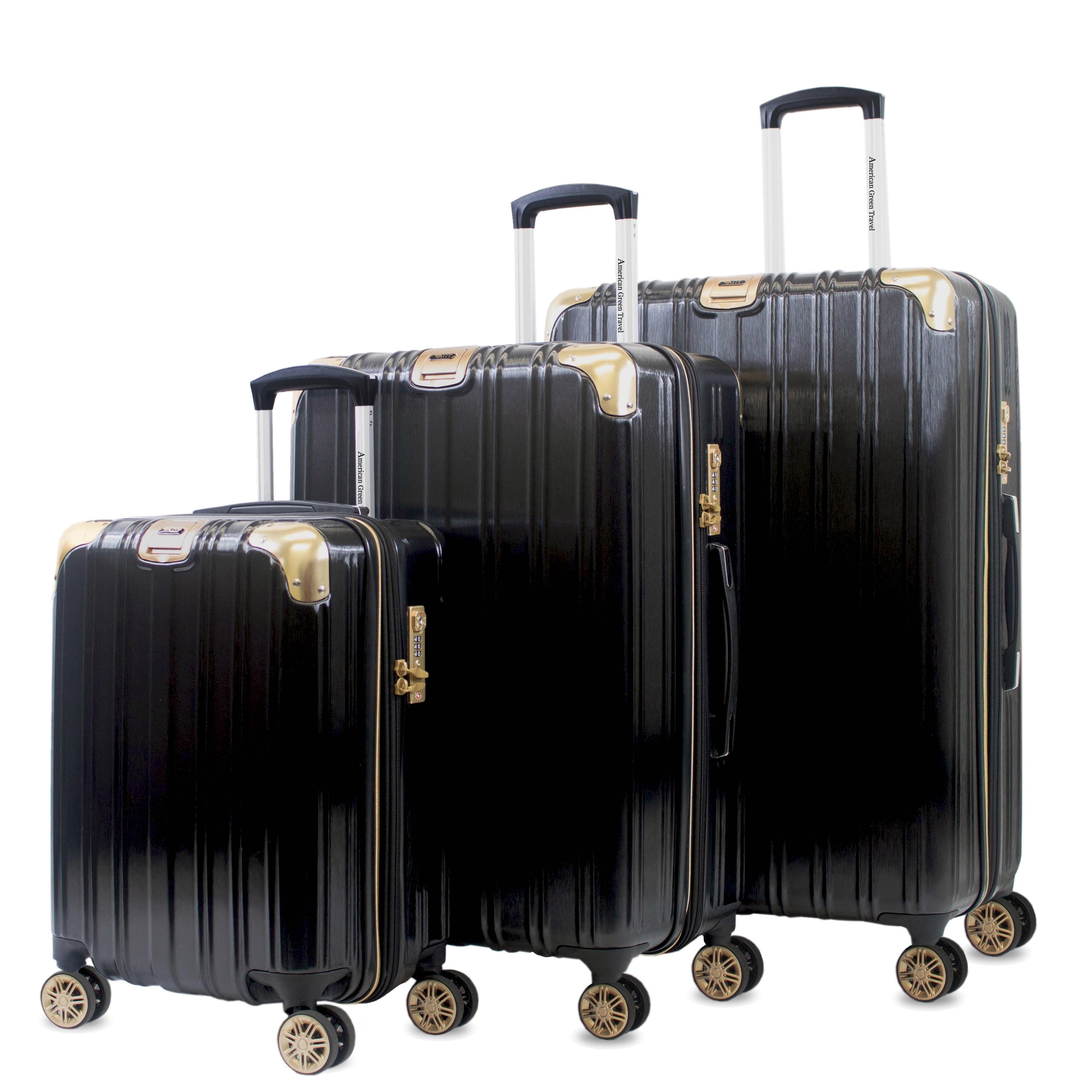 green travel luggage