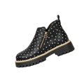 thumbnail image 2 of Willtoo Women's Vintage Low Heel Casual Ankle Boots Fashion Round Toe Side Zipper Chunky Heels Platform Boots Comfort Non-Slip Slip On Flat Shoes, 2 of 5
