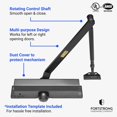thumbnail image 3 of Fortstrong Fs-6300b Lightweight Commercial Hardware Door Closer - Size 4 – Black, 3 of 8