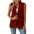 Dyfzdhu Women Suit Vest Summer Dressy Casual Sleeveless Waistcoat Open
