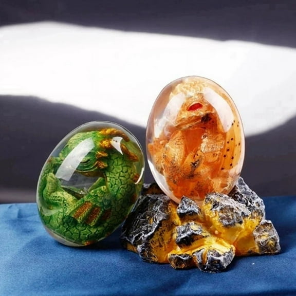 Lava Dragon Egg Resin Statue Ornamental Dinosaur Eggs Sculpture Gemstone Souvenir Home Decor Collection Kid Gift Toy B
