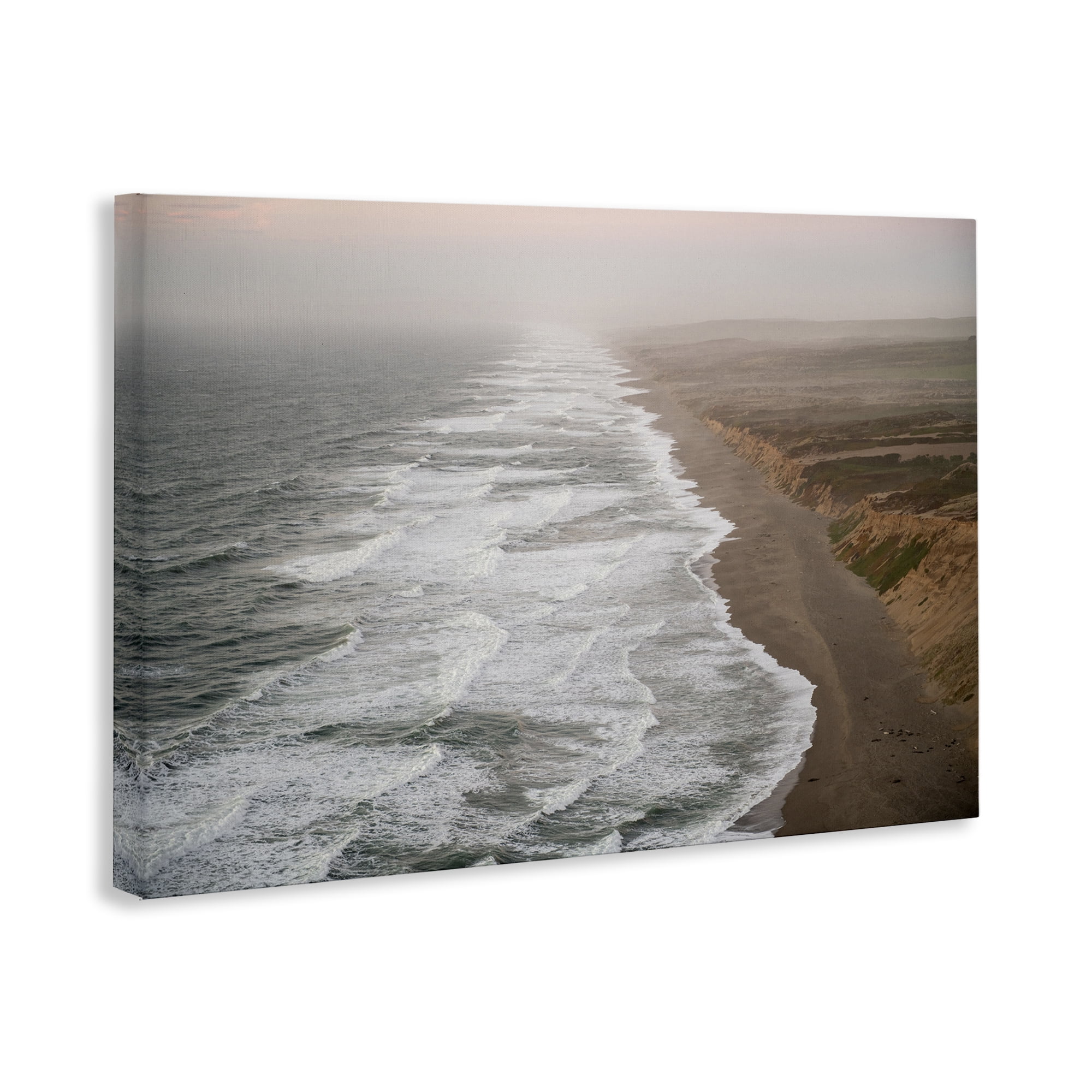 Stupell Industries Point Reyes Receding Shoreline Nautical & Beach Photography Wrapped Canvas Art Print Wall Art, 24 x 16