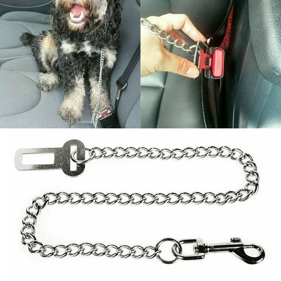 Metal Chain Dog seat Belt Chew Proof Strong Safety Restraint (60cm/23in)