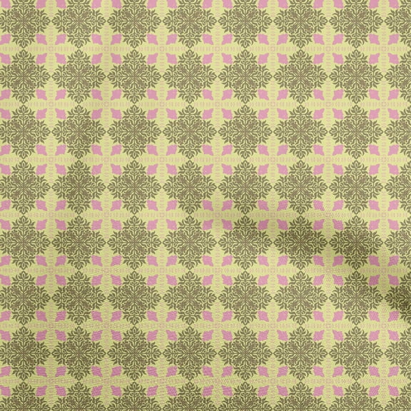 oneOone Rayon Yellow Fabric Arabic Moroccan Diy Clothing Quilting Fabric Print Fabric By Yard 56 Inch Wide
