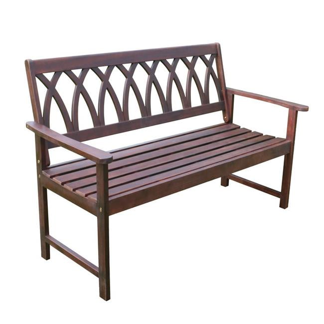 Criss Cross Acacia Wood Garden Bench Natural Wood Merry