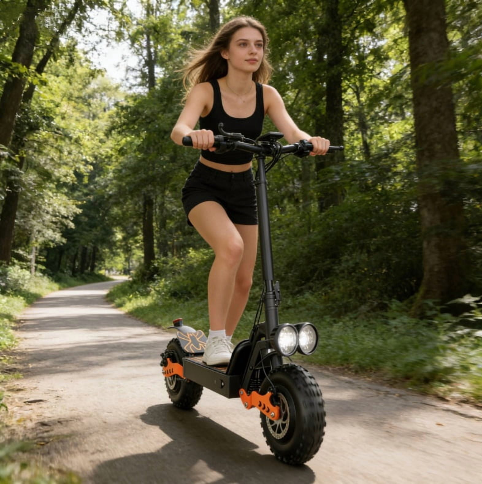 ASKGO GT28 Electric Scooterfor Adults, 3000W Dual Motor, 35MPH & 75-Mile Range, 48V 30A Battery&5 Speed, 11" Off-Road Tires, NFC & Mobile Charging, Foldable Sport Scooter for Commuting, 365LBS，UL2272