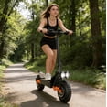 thumbnail image 4 of ASKGO Off Road Electric Scooter for Adults, 3000W Dual Motors Dual Suspension, 35 MPH & 75 Miles Range, Foldable Fast E-Scooter（NFC Unlock）, 48V 30Ah Battery, 11" All-Terrain Commuter Scooter, UL2272, 4 of 12