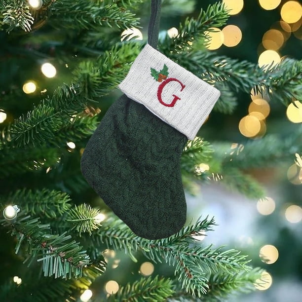 Christmas Large Letters Christmas Stockings Cute Striped Christmas Tree Pendant Holiday Decorations