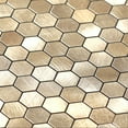 thumbnail image 2 of BeNice Peel and Stick Backsplash Tiles for Kitchen Hexagon Metal Mosaic Gold Champagne, 2 of 10