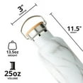thumbnail image 3 of Elemental Classic Insulated Water Bottle, Leak Proof Thermos Water Bottle with Bamboo Lid and Metal Ring, Reusable Insulated Stainless Steel Water Bottle, 25oz - White Marble, 3 of 9