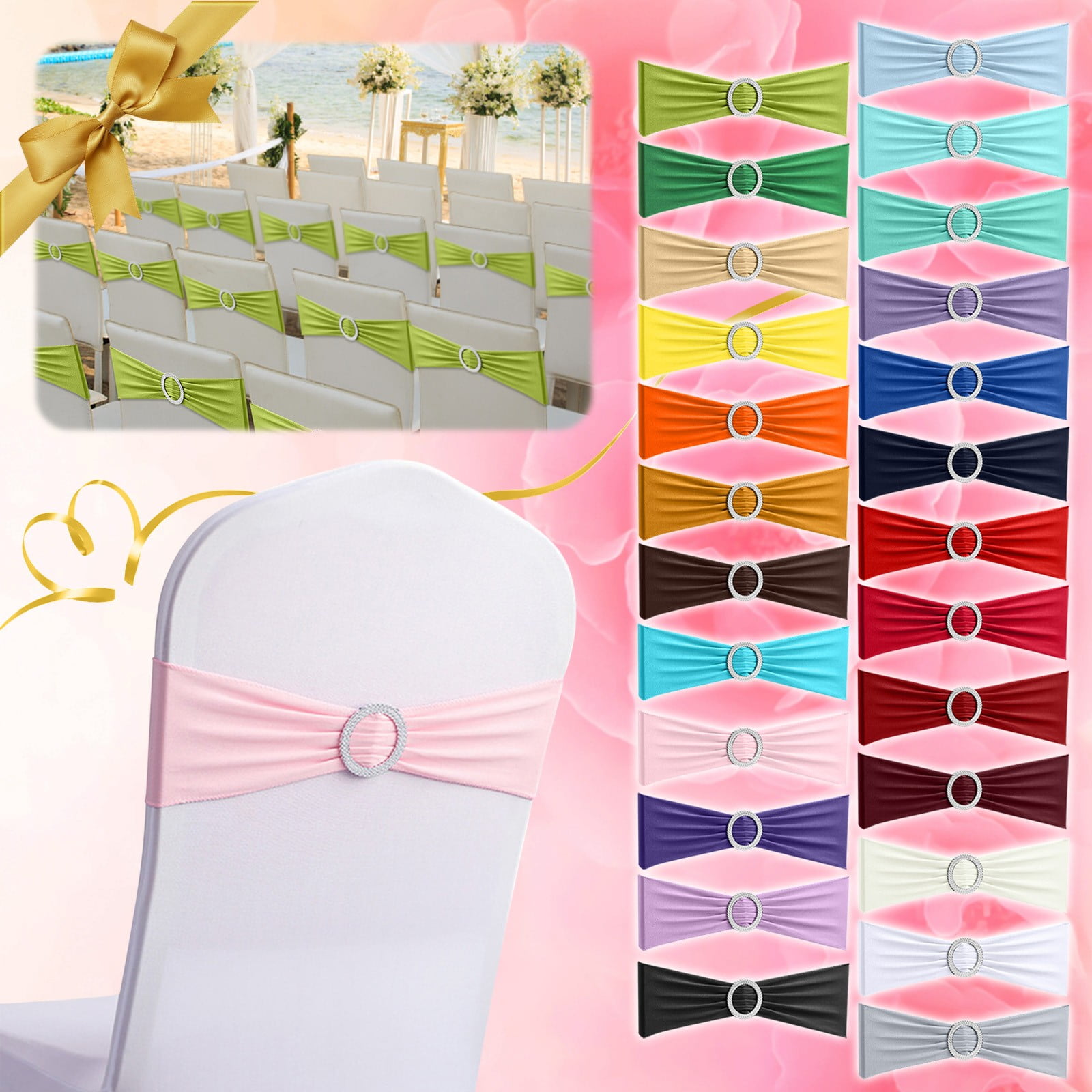 WNG Hotel Wedding Banquet Chair Back Cover Decoration Free Bow Chair