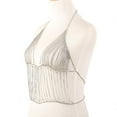 thumbnail image 3 of Cadena de cuerpo de borlas de plata Hugo Bikini verano playa, 3 of 9