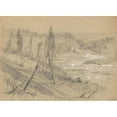 thumbnail image 2 of Alfred R. Waud 18x14 Black Ornate Wood Framed Double Matted Museum Art Print Titled - Railroad on the Dalles of the St. Louis (1882), 2 of 5