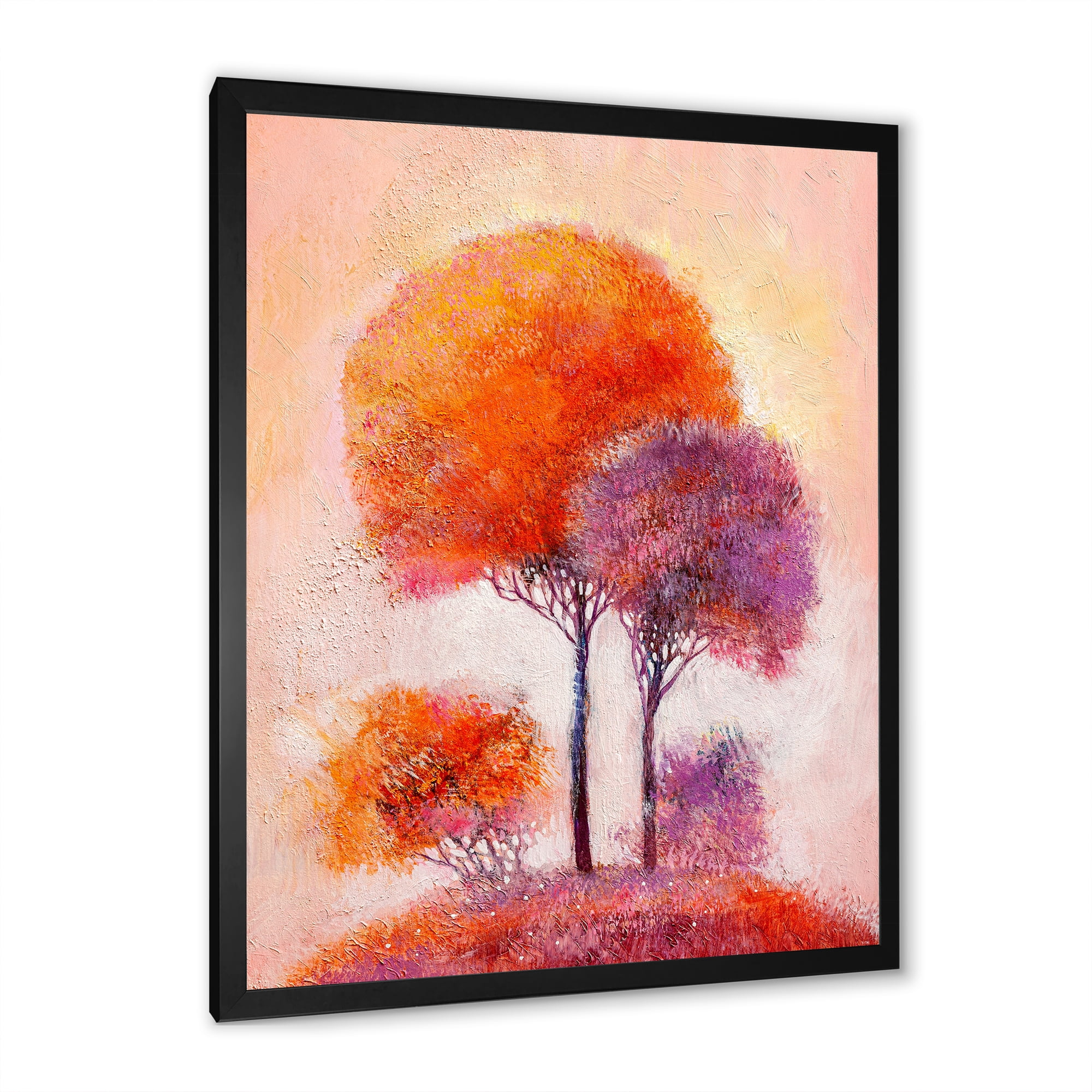 Designart 'Colourful Trees Abtract Impression I' Traditional Framed Art Print