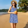 thumbnail image 5 of Spring Summer Dresses for Women 2025 - Sailing Yachts Ocean Waves Swimsuit Coverup Sundresses for Women, Beach Vacation Clothes for Women, Hawaiian Tshirt Dresses for Women, 5 of 7