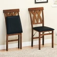 thumbnail image 2 of Costway Folding Kitchen Chairs Set of 2 with Rubber Wood Frame Padded Seat with PVC Leather, 2 of 10