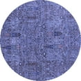 thumbnail image 1 of Ahgly Company Machine Washable Indoor Round Abstract Blue Modern Area Rugs, 6' Round, 1 of 4