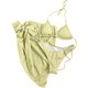 thumbnail image 2 of Traje de baño para mujer, bikini de color liso sin espalda con cordón y tirantes divididos, conjunto de tres piezas, trajes de baño para mujer, 2 of 5