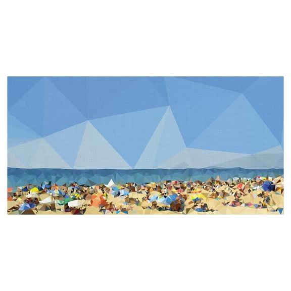Masterpiece Art Gallery Beach Geometric Fragments C by The Studio Canvas Art Print 24" x 48"