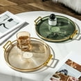 thumbnail image 6 of Perfume Tray Vanity Tray Modern Coffee Tray Decorative Luxury Plastic Serving Tray w/ Handles for Bathroom Vanity Bathroom Dresser Bedroom, 6 of 8