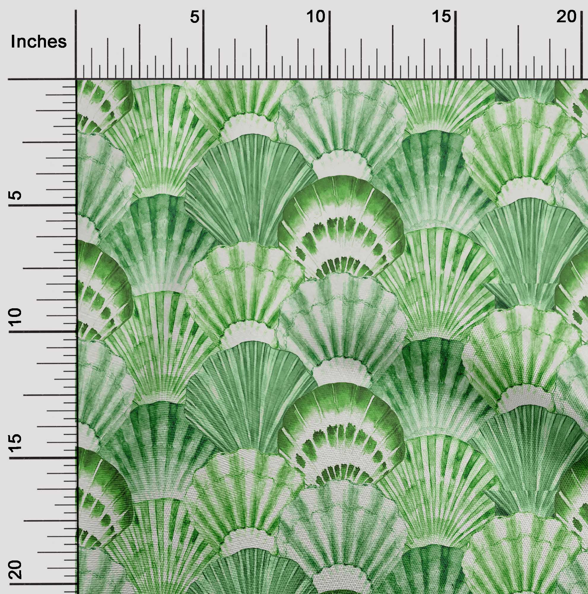oneOone Rayon Light Green Fabric Sea Shells Ocean Quilting Supplies Print Sewing Fabric By The Yard 56 Inch Wide