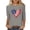 Gray, variant on Lorytime Womens 4th of July Shirt Patriotic Graphic Outfits Red White and Blue Clothes 3/4 Sleeve Holidays Wear Black 2XL