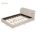 thumbnail image 2 of Harper & Bright Designs Queen Size Platform Bed, Upholstered Grounded Bed Frame with Thick Fabric and Unique Design Headboard for Bedroom, Beige, 2 of 14