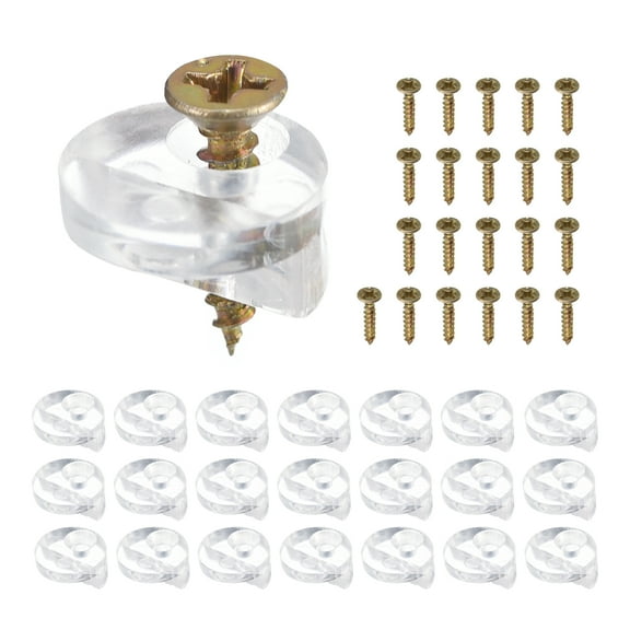 Uxcell 60Set 13mm Plastic Glass Retainer Clips Set for 4mm Thick Glass, Clear