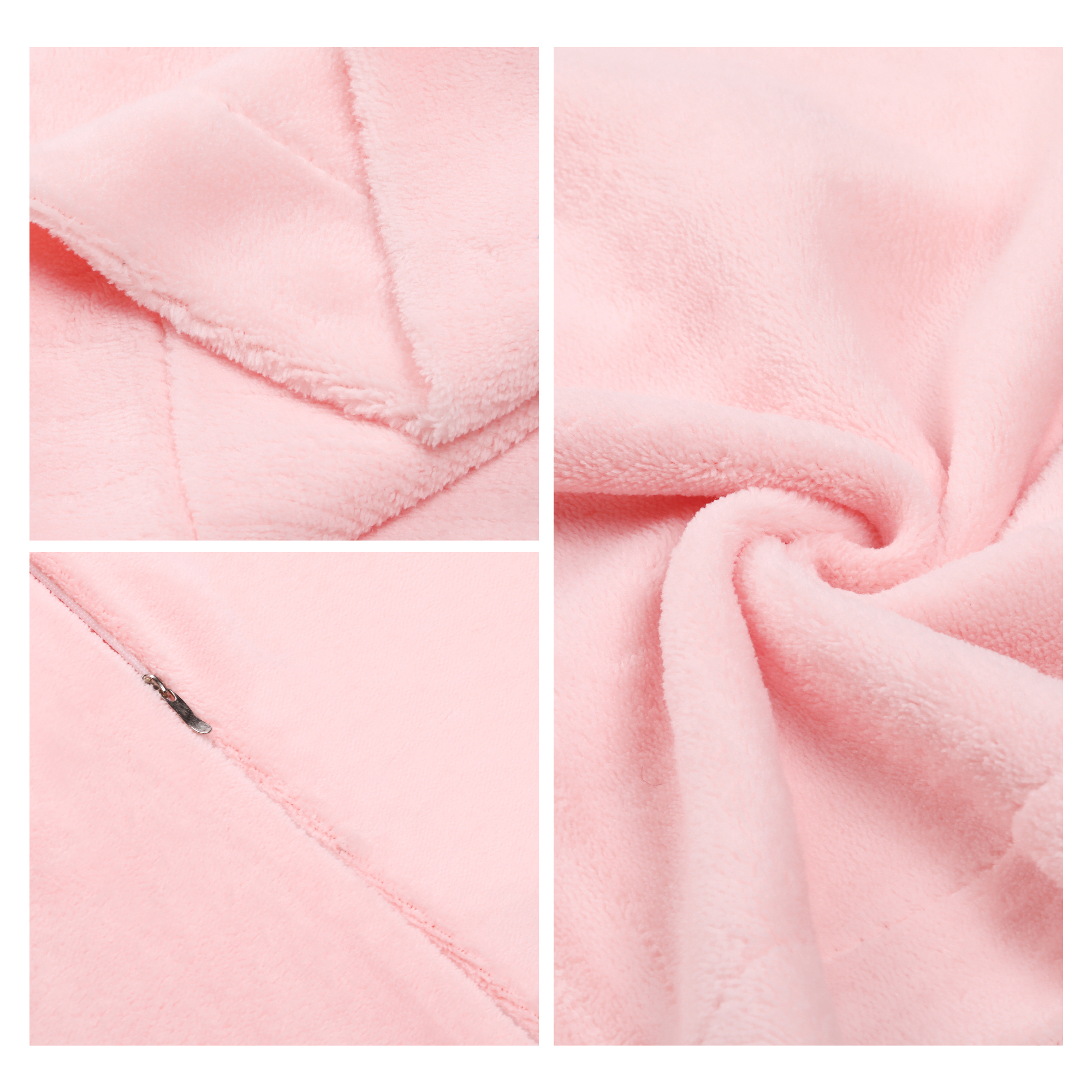 Unique Bargains Velvet Pillow Cases Pillow Covers with Zipper Closure 2pcs Queen Pink