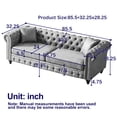 thumbnail image 5 of Chesterfield Sofa, Retro Style Upholstered Tufted Button Couch with Rolled Arms and Nailhead, 3 Seats + 3 Seats Sectional Sofa Set for Living Room Office Bedroom, Brown, 5 of 5