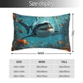 thumbnail image 2 of Zufioo Realistic Ocean Shark Print Double-Sided Throw Pillow Cover, Pillow Protector Home Decor - With Hidden Zipper, Suitable for Bedroom, Living Room, Car Interior-20"x30", 2 of 6