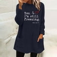 thumbnail image 2 of WREESH Womens Fashion Sweatshirt Fuzzy Fleece Crewneck Sweatshirt Print Pullover Plus Size Long Sleeve Tops Round- Neck And Winter Loose Pocket Warm Blouse Tops Navy, 2 of 4
