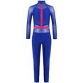 thumbnail image 4 of TiaoBug Kids Girls Gymnastics Sports Jumpsuit Full Length Yoga Acrobatics Practice Athletic Tank Bodysuit Blue 14, 4 of 7