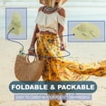thumbnail image 4 of Straw Sun Summer Hat for Women, Female Wide Brim UPF 50+ UV Protection Bowknot Cap, Stylish Braid Visor, Ladies Foldable Roll Up Packable Floppy Beach Hat with Windproof Chin Strap,, 4 of 5