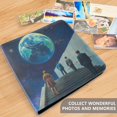thumbnail image 4 of FORMRS 3 Ring Photo Album 4"x6" Self Adhesive Large Capacity PU Leather Cover, Blue Planet, 4 of 8