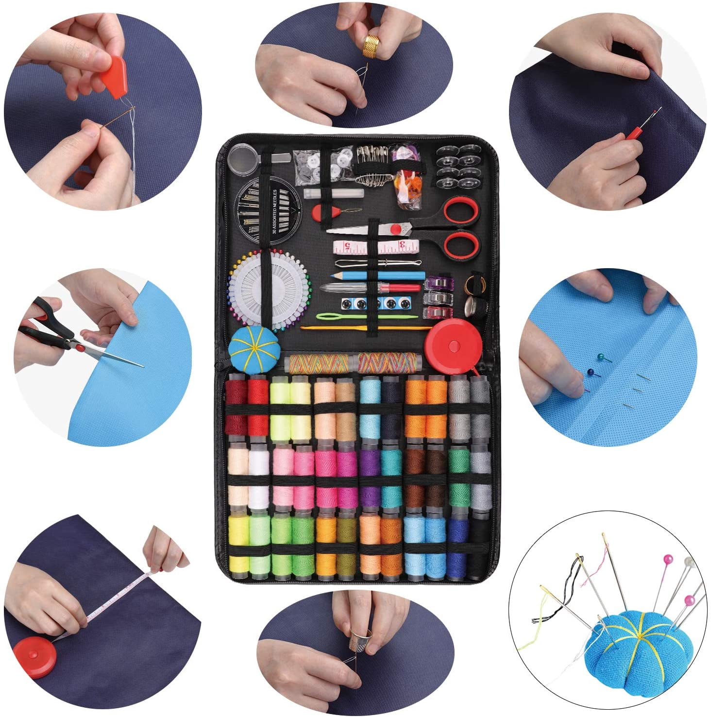 Sewing Kit, 184 Large Premium Sewing Supplies, Suitable for Traveller, Adults, Kids, Beginner, Emergency, DIY and Home Button Repair Kit