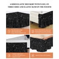 thumbnail image 6 of Black Star Sky Wrap Around Bed Skirts for Queen Bed 16" Drop,Bed Skirt with Adjustable Elastic Belt Dust Ruffle Bed Valance for Bedroom Hotel Modern Country Simple Abstract Pattern Bed Frame Cover, 6 of 7