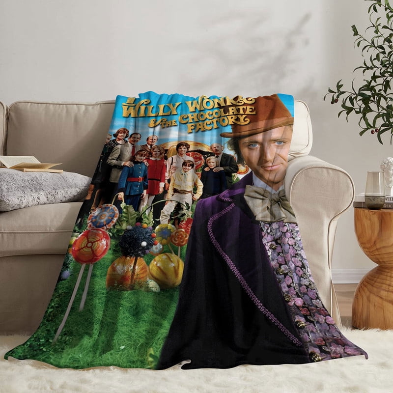 Wonka Anti Pilling Flannel Blanket Gifts for Fans Lover Girls Boys Women Present Hoodie Him Bed 50"x60"