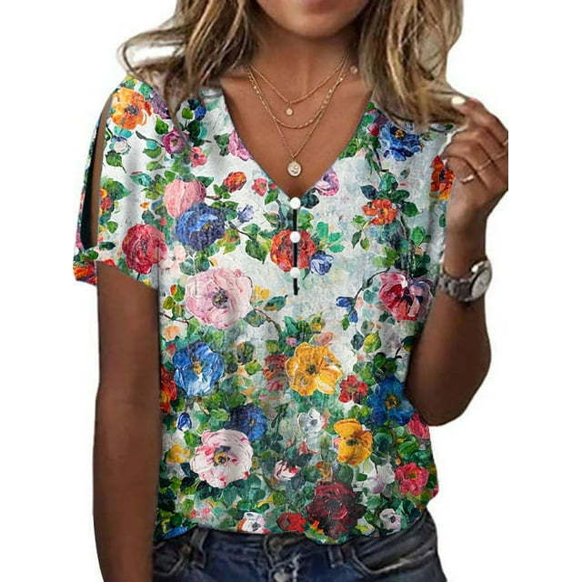 Blusas de verano HOTYD con estampado floral para mujer