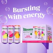 Bloom Nutrition Sparkling Energy Drink, Variety, 12 fl oz Cans, 12 Pack