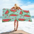 thumbnail image 2 of Zatoumnr Travel Essential Microfiber Beach Towel, Summer Watermelon Print, 30x60 Inches, Square, Sandproof, Great for Beach and Swimming, 2 of 7