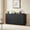 Black, variant on UZUGUL 4-Door Walnut Sideboard, Arc Wave Fluted, Gold Pulls, MDF, TV Stand Credenza, for Kitchen Hallway