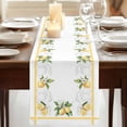 thumbnail image 3 of Lemon Yellow 48 Inch Table Runner, Modern Country Flower Floral Summer Spring Farmhouse Dresser Scarf Cotton & Linen Tablerunner for Dining/Kitchen Island/Holiday Party Décor 13" x 48", 3 of 9