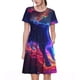thumbnail image 1 of Disketp Cosmic Cat Psychedelic Journey para Vestido de Manga Corta para Mujeres, Vestidos de Verano para Mujeres, Casual y Holgado para la Playa, 1 of 6