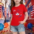 thumbnail image 4 of LYEAA 4th of July Shirt for Kids American Flag Tees Patriotic Red White Blue T Shirts Independence Day Short Sleeve Tops, 4 of 5