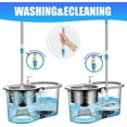 thumbnail image 4 of Spin Mop and Bucket, Mop and Bucket with Wringer Set 360° Spinning Mop Bucket with 3 Microfiber Mop Heads 61" Telescoping Handle for Office and Home Floor Cleaning (Blue), 4 of 6